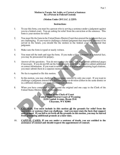 section 2255 motion|2255 Motion To Vacate (Federal Conviction) .